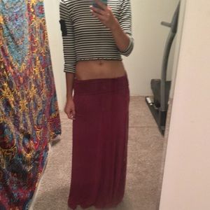 Maroon Maxi Skirt