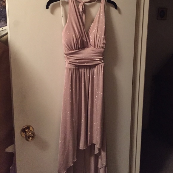 Pink Champagne color glittered dress