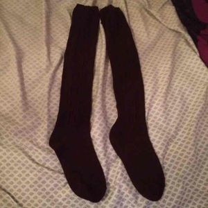 Burgundy knee socks