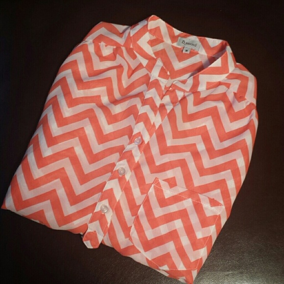 Coral chevron blouse