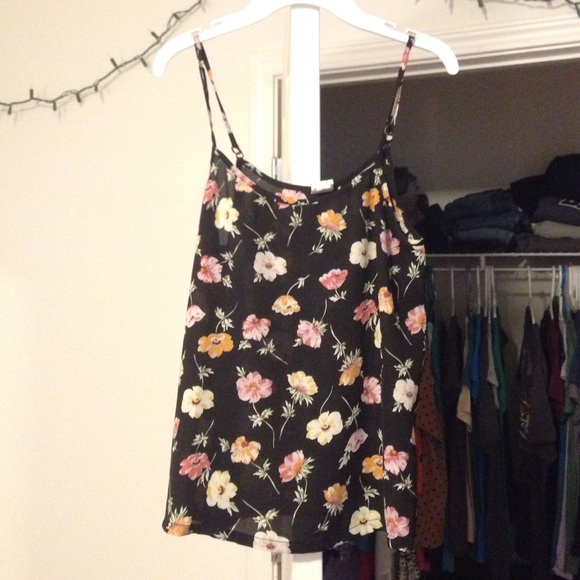 Black Floral LA Hearts Tank