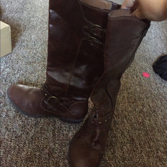 Brown knee high boots
