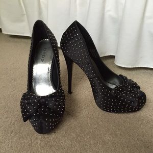 Bebe black studded heels