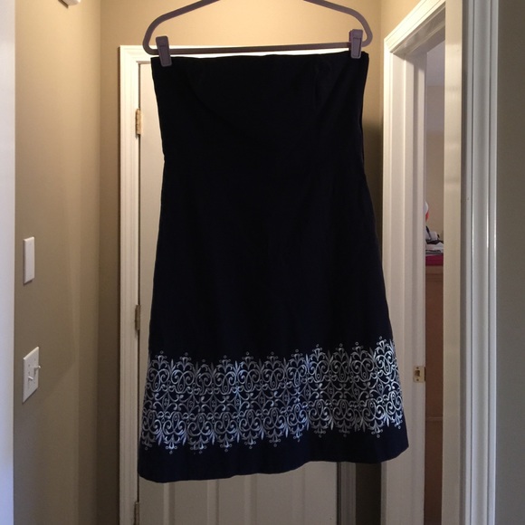 Navy strapless dress loft