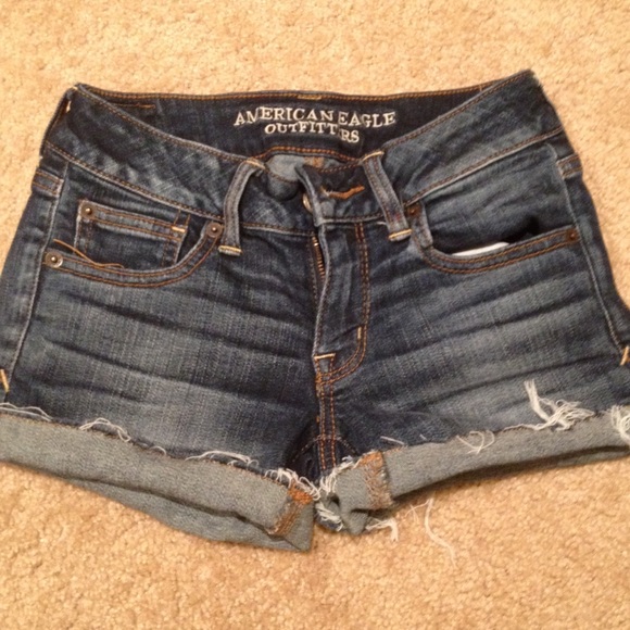 Dark wash denim jean shorts