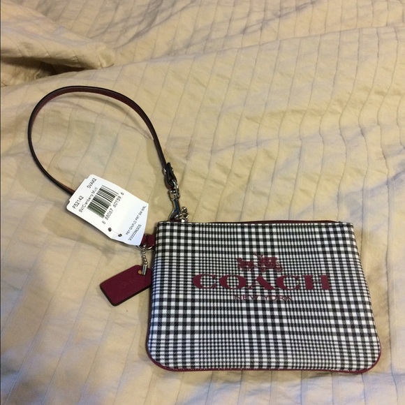 Coach Wristlet- Cranberry Multi