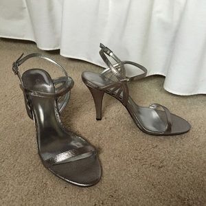 Calvin Klein metallic grey strappy sandals