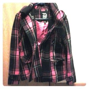 Pink and black coat