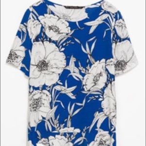 Zara blue floral top
