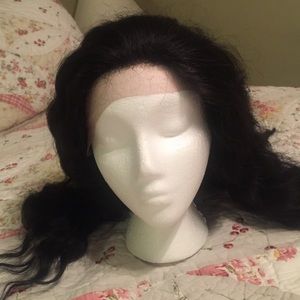Dark brown Swiss lace wig