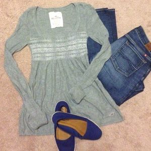 HOLLISTER baby doll Rabbit fur blend shirt