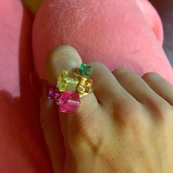 Multicolored gold fashion ring (faux)