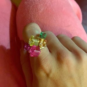 Multicolored gold fashion ring (faux)