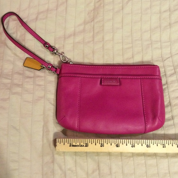 Coach Wristlet- Pink Leather, Large