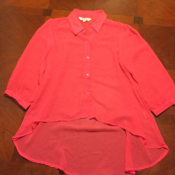 Sheer pink flow top