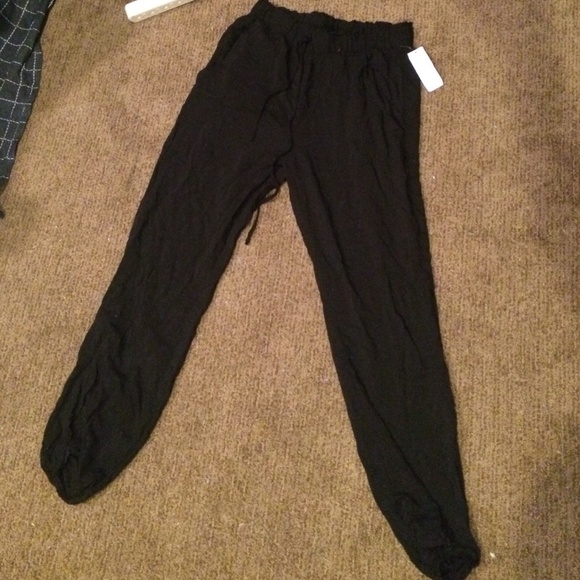 Black fancy "jogger" pants