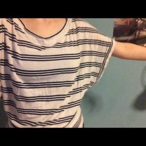 Stripped Draped Crop Top