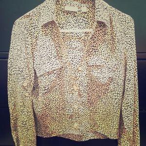 Animal print chiffon top