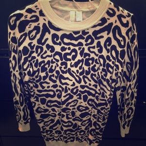 Animal print long sweater