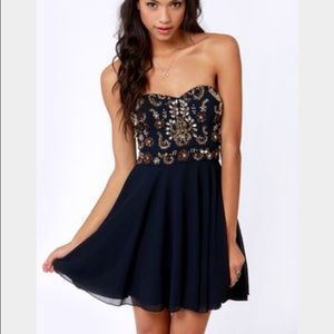 ASOS TFNC Navy Formal Dress