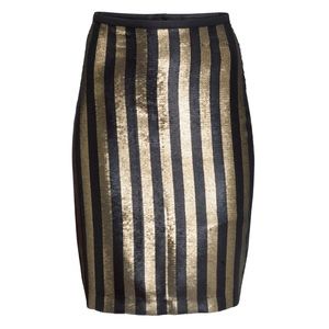 Black and gold sequined pencil skirt