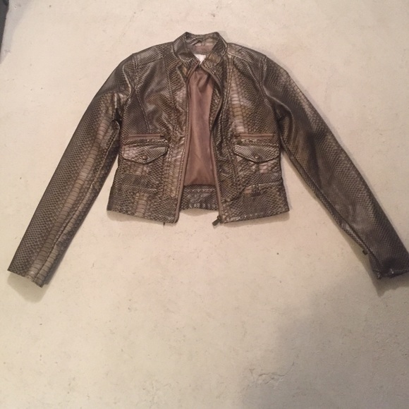 Vegan leather snakeskin jacket