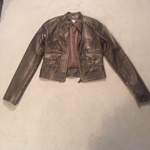 Vegan leather snakeskin jacket