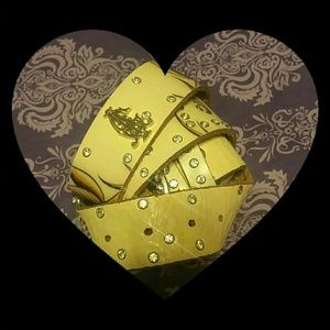 Christian Audigier rhinestone tan blck & brwn belt