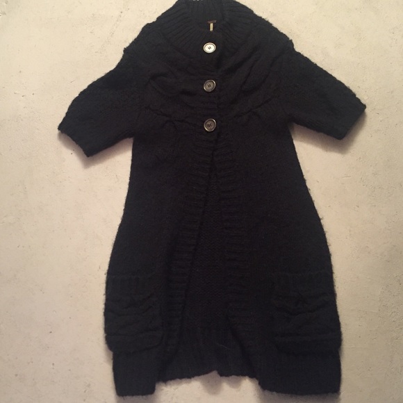 Free People knee length sweater in charcoal