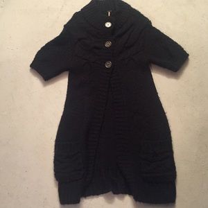 Free People knee length sweater in charcoal