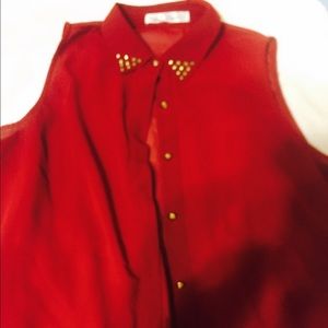 Burgundy collar shirt