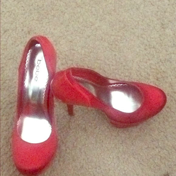 Red suede sexy pumps