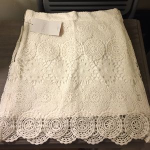 Zara white eyelet/lace skirt