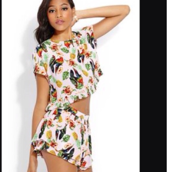 Tropical two piece ruffle outfit