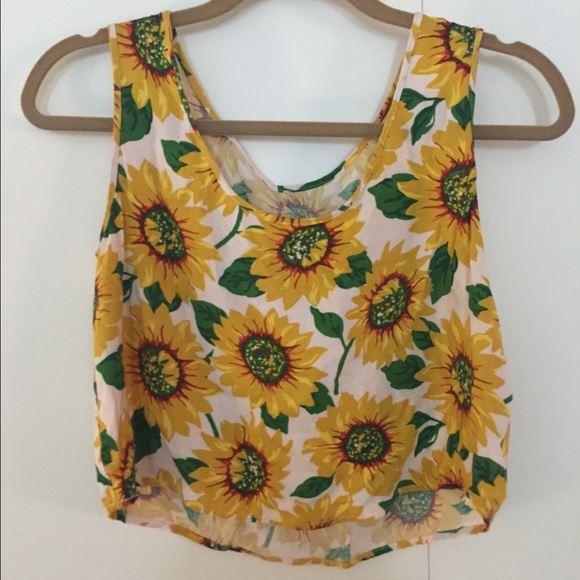 AMERICAN APPAREL SUNFLOWER CROP TOP! - Picture 2 of 2