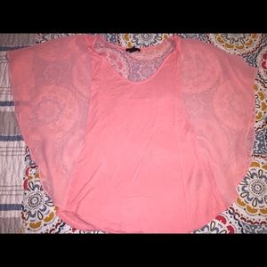 Shirt with sheer sleeves