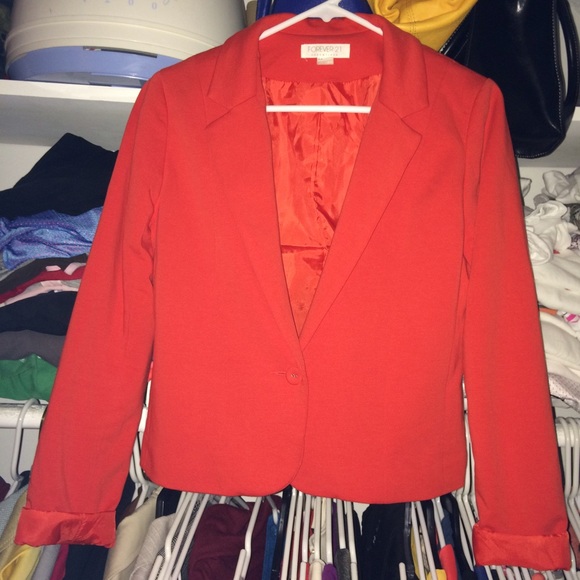 Neon orange Forever21 blazer