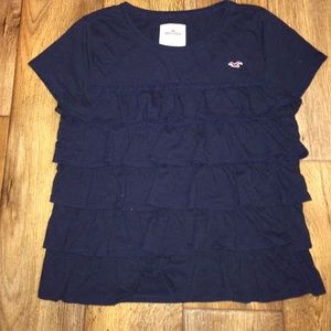 Hollister ruffled shirt