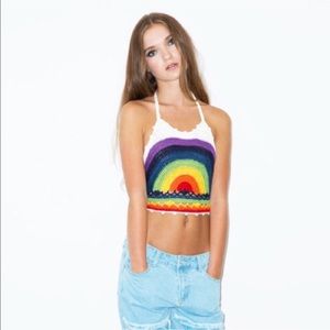 Rainbow crochet halter