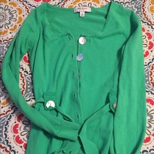 Green cardigan