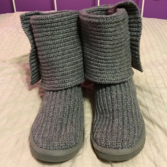 Uggs- 'Cardy' Classic Knit Boots Grey
