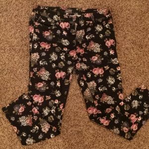 Flower patterned jeans