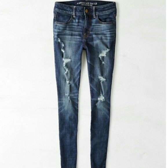 NWT AE Destroyed High Rise Jegging