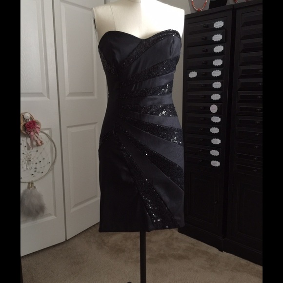 Strapless sequin dress