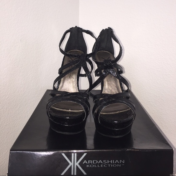 Kardashian Kollection - Python Black Heels