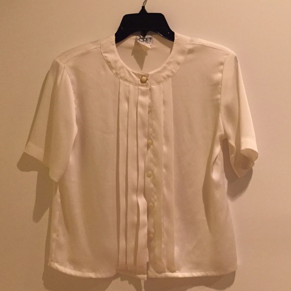 Tops Vintage Cream Sheer Blouse Poshmark