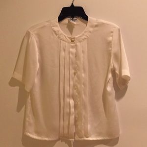Vintage cream sheer blouse
