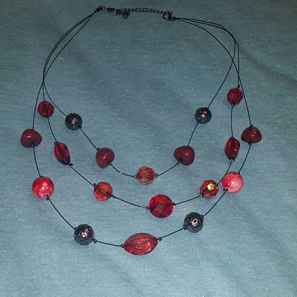 Maurices Red Bead Necklace