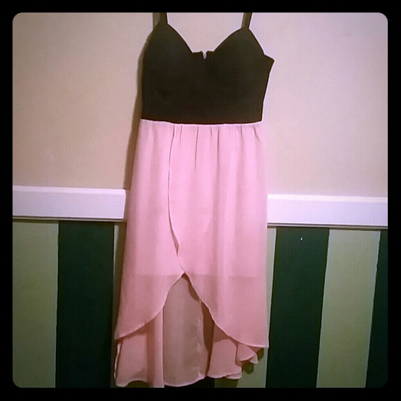 Pink black dress