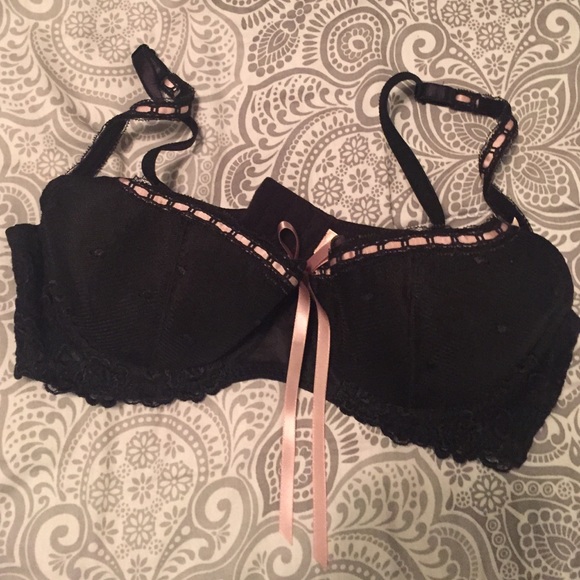 pink lace push up bra